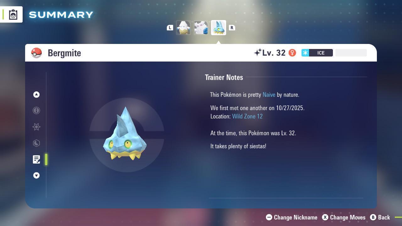 Shiny BERGMITE Pokémon Legends ZA 6IV Competitive Battle Ready - Pokémon Legends: Z-A digital Pokémon trade image 4