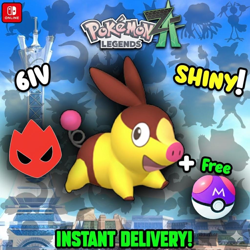 Pokemon Za Lvl 5 Adamant SHINY ALPHA 6IV Tepig Pokémon Legends ZA 6IV Competitive - Pokémon Legends: Z-A digital Pokémon
