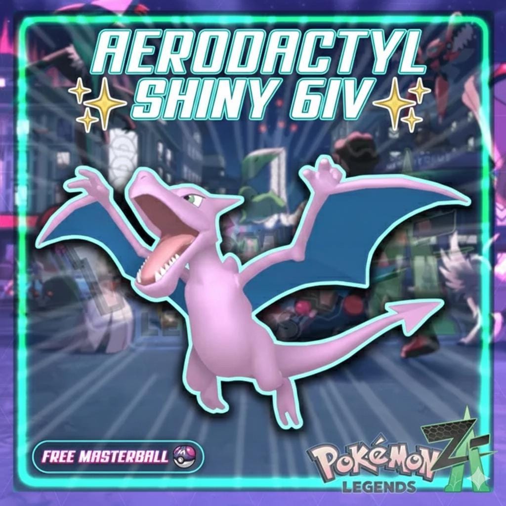 Shiny AERODACTYL Pokémon Legends ZA 6IV Competitive Battle Ready - Pokémon Legends: Z-A digital Pokémon trade by