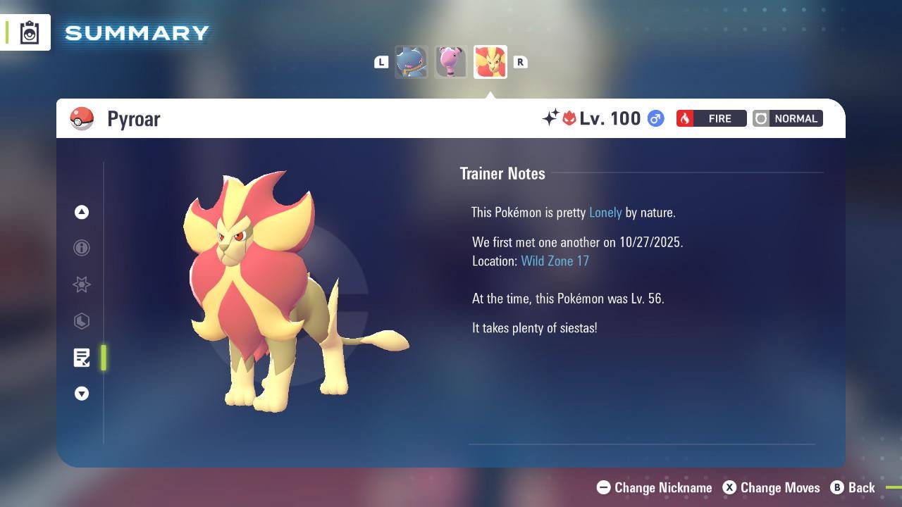 Shiny Alpha Pyroar Pokémon Legends ZA 6IV Competitive Battle Ready - Pokémon Legends: Z-A digital Pokémon trade image 4
