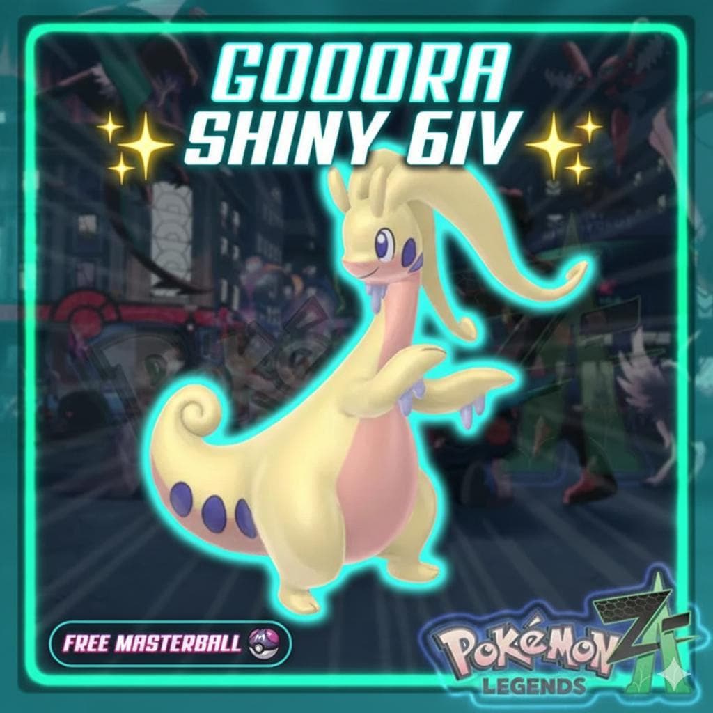 Shiny GOODRA Pokémon Legends ZA 6IV Competitive Battle Ready - Pokémon Legends: Z-A digital Pokémon trade by PokeTradingShop