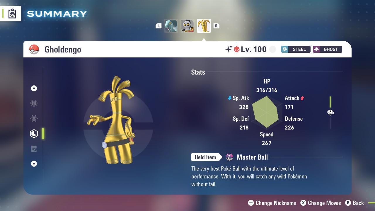 Shiny Alpha Gholdengo 6IV Competitive Battle Ready - Pokémon Legends: Z-A digital Pokémon trade image 2