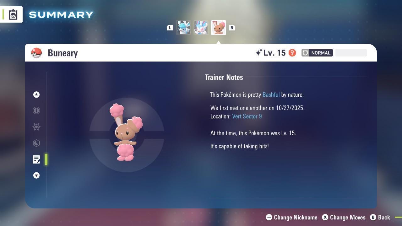 Shiny BUNEARY Pokémon Legends ZA 6IV Competitive Battle Ready - Pokémon Legends: Z-A digital Pokémon trade image 4
