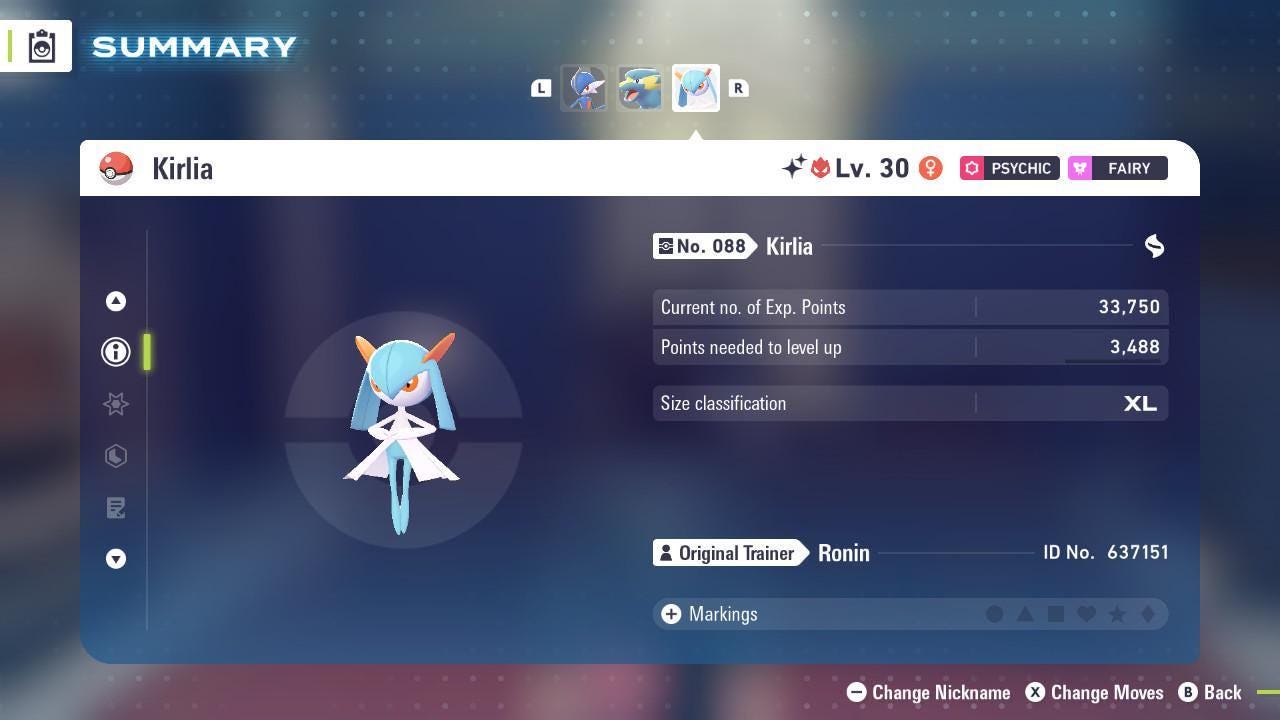 Shiny Alpha Kirlia Pokémon Legends ZA 6IV Competitive Battle Ready - Pokémon Legends: Z-A digital Pokémon trade image 2