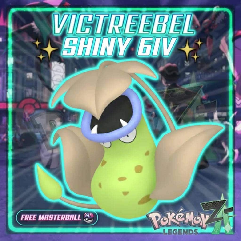 Shiny VICTREEBEL Pokémon Legends ZA 6IV Competitive Battle Ready - Pokémon Legends: Z-A digital Pokémon trade by