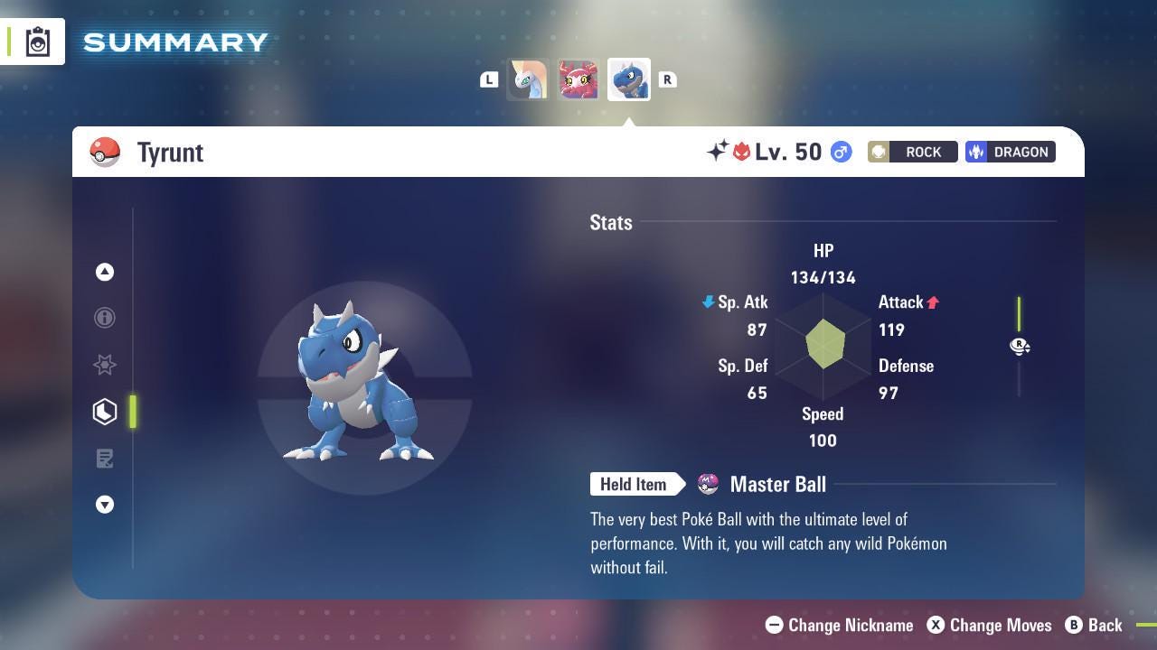 Shiny Alpha Tyrunt Pokémon Legends ZA 6IV Competitive Battle Ready - Pokémon Legends: Z-A digital Pokémon trade image 2