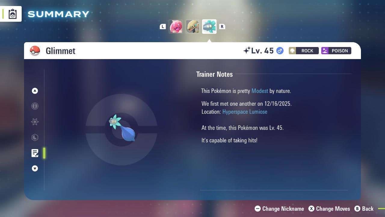 Shiny Glimmet Pokemon Legends ZA Mega Dimension DLC 6IV Competitive Battle Ready - Pokémon Legends: Z-A digital Pokémon trade