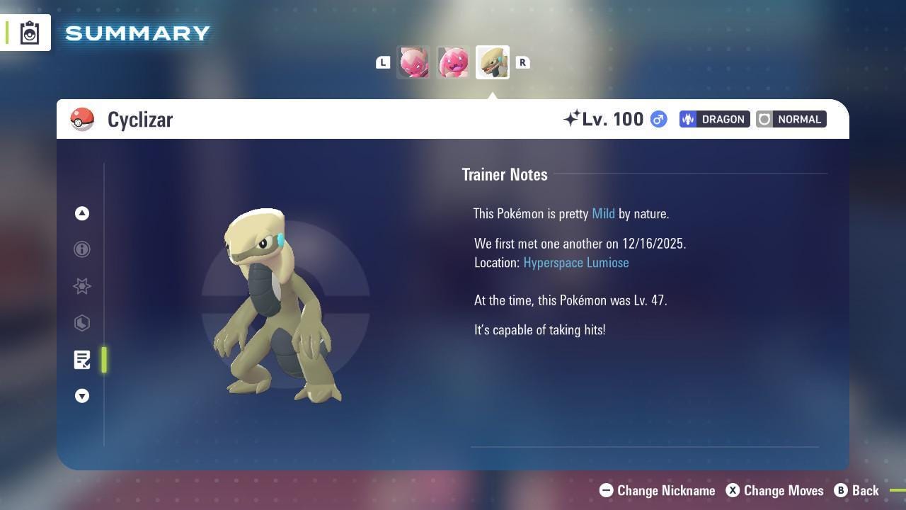 Shiny Cyclizar Pokemon Legends ZA Mega Dimension DLC 6IV Competitive Battle Ready - Pokémon Legends: Z-A digital Pokémon