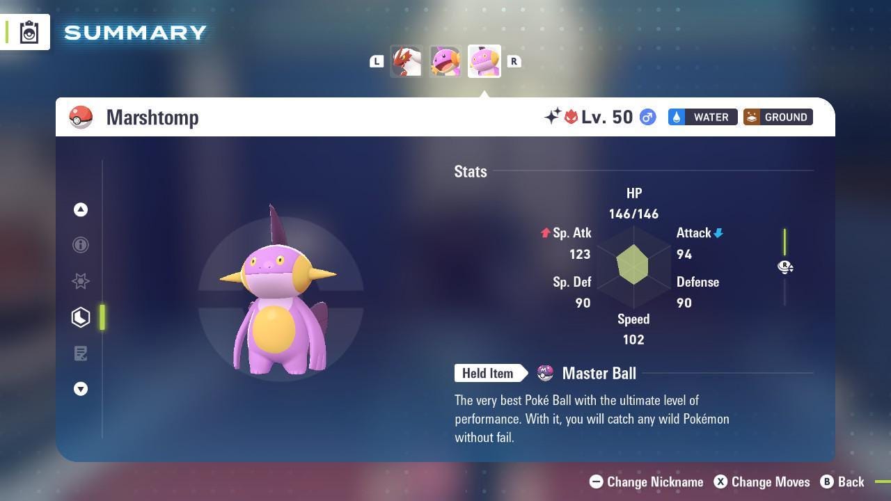 Shiny Alpha Marshtomp Pokémon Legends ZA 6IV Competitive Battle Ready - Pokémon Legends: Z-A digital Pokémon trade by