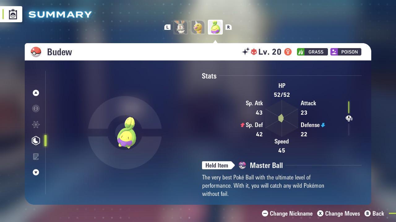 Shiny Alpha Budew Pokémon Legends ZA 6IV Competitive Battle Ready - Pokémon Legends: Z-A digital Pokémon trade image 2