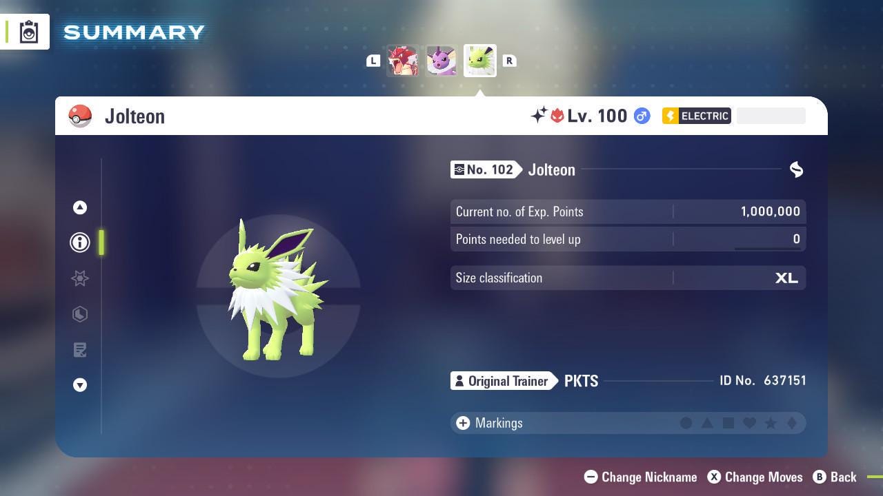 Shiny Alpha Jolteon Pokémon Legends ZA 6IV Competitive Battle Ready - Pokémon Legends: Z-A digital Pokémon trade image 3