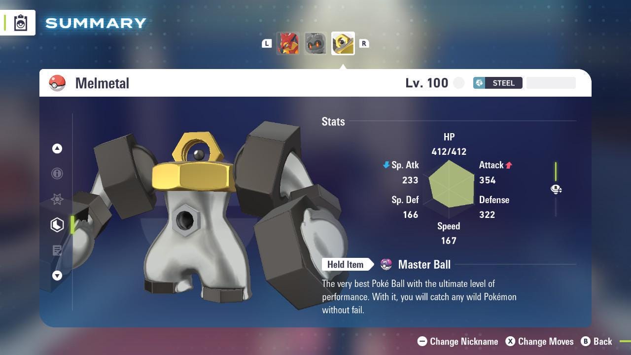 Non Shiny 6IV Melmetal Pokemon Legends Za Mega Dimension DLC 6IV Competitive - Pokémon Legends: Z-A digital Pokémon trade