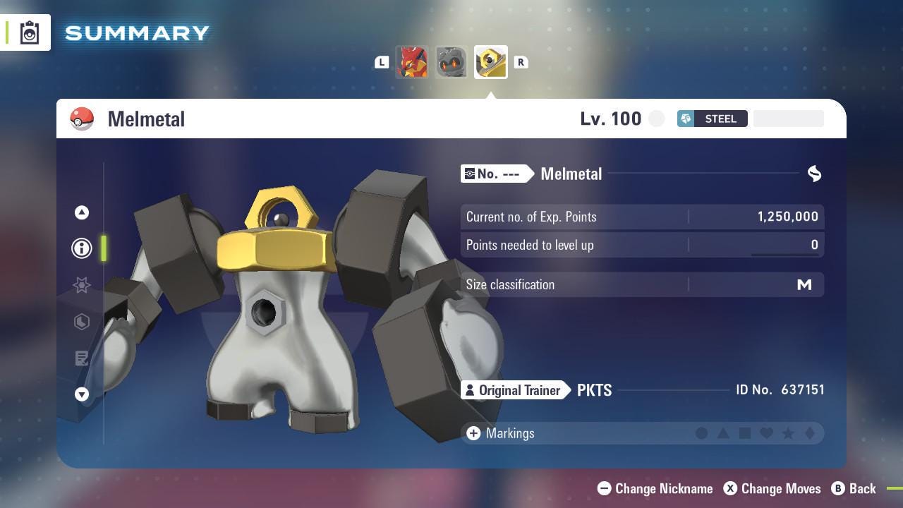 Non Shiny 6IV Melmetal Pokemon Legends Za Mega Dimension DLC 6IV Competitive - Pokémon Legends: Z-A digital Pokémon trade