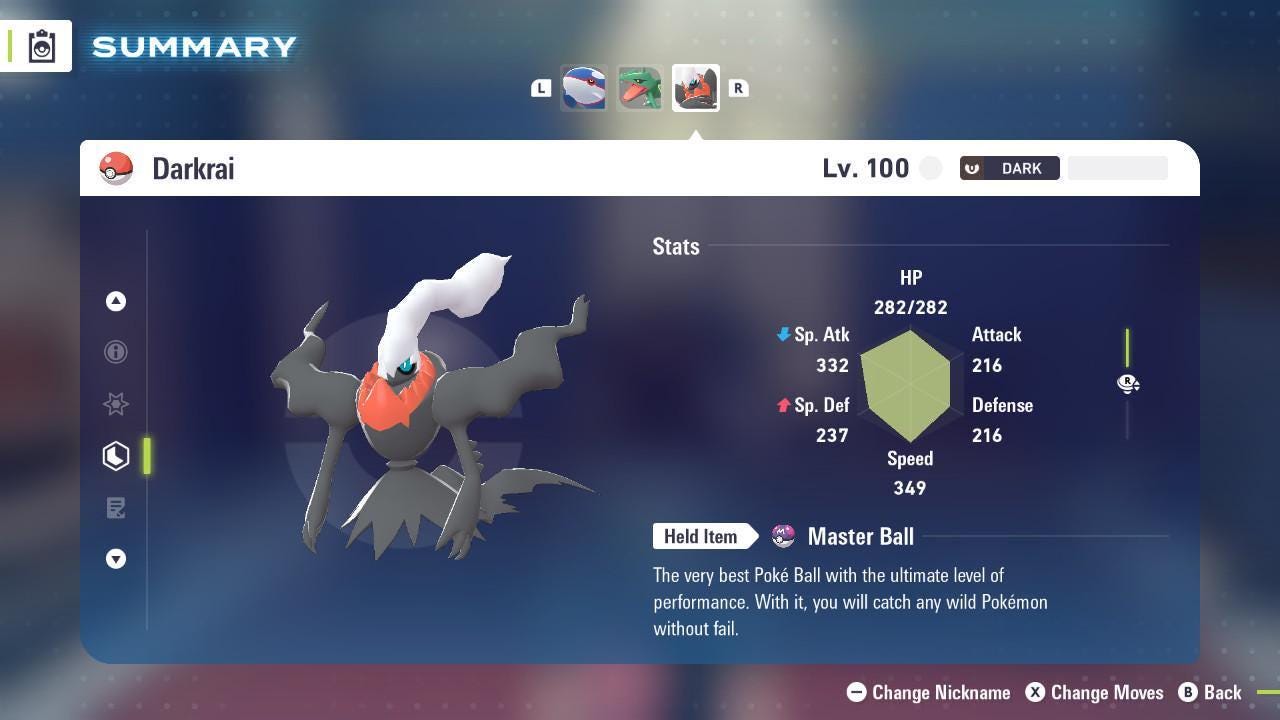 Non Shiny 6IV Darkrai Pokemon Legends Za Mega Dimension DLC 6IV Competitive Battle - Pokémon Legends: Z-A digital Pokémon