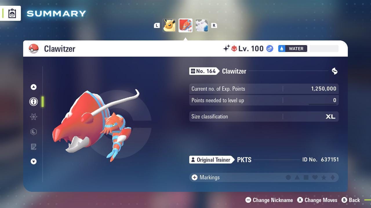 Shiny Alpha Clawitzer Pokémon Legends ZA 6IV Competitive Battle Ready - Pokémon Legends: Z-A digital Pokémon trade image 2