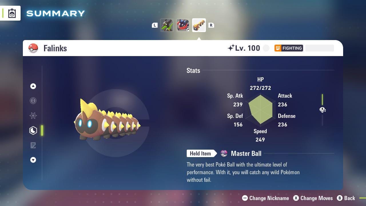 Shiny FALINKS Pokémon Legends ZA 6IV Competitive Battle Ready - Pokémon Legends: Z-A digital Pokémon trade by PokeTradingShop