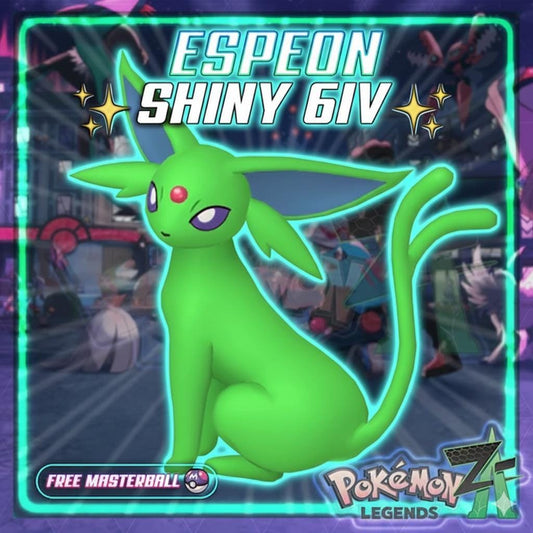 Shiny ESPEON Pokémon Legends ZA 6IV Competitive Battle Ready - Pokémon Legends: Z-A digital Pokémon trade by PokeTradingShop