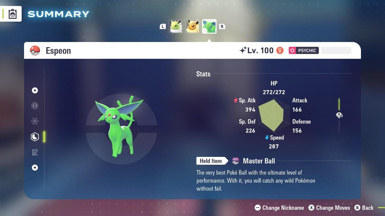 Shiny ESPEON Pokémon Legends ZA 6IV Competitive Battle Ready - Pokémon Legends: Z-A digital Pokémon trade image 2