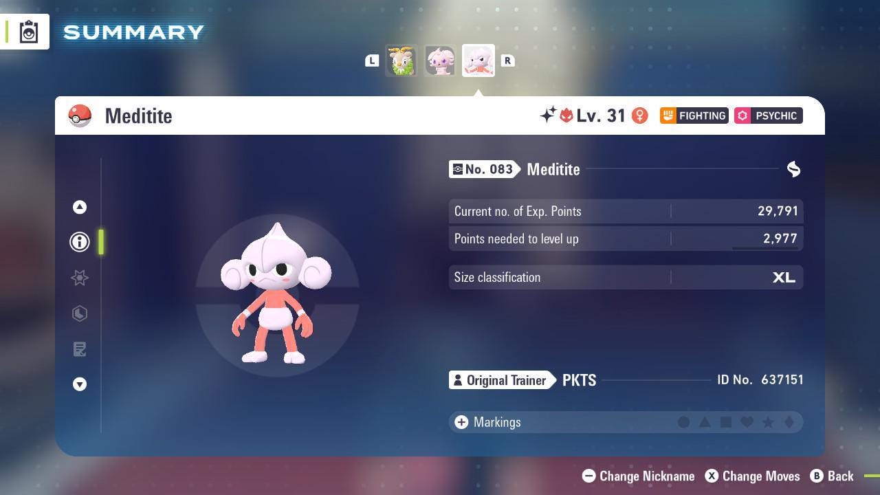 Shiny Alpha Meditite Pokémon Legends ZA 6IV Competitive Battle Ready - Pokémon Legends: Z-A digital Pokémon trade image 2