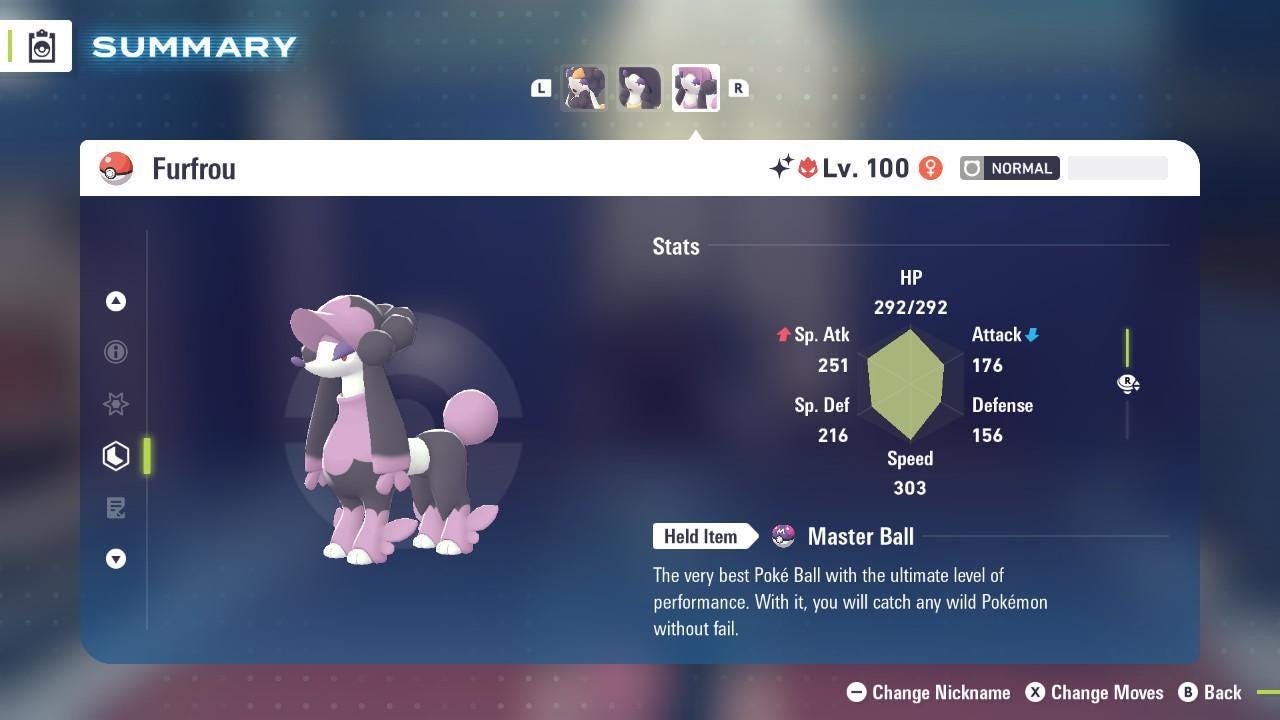 Shiny Alpha Matron Furfrou Pokémon Legends ZA 6IV Competitive Battle Ready - Pokémon Legends: Z-A digital Pokémon trade by