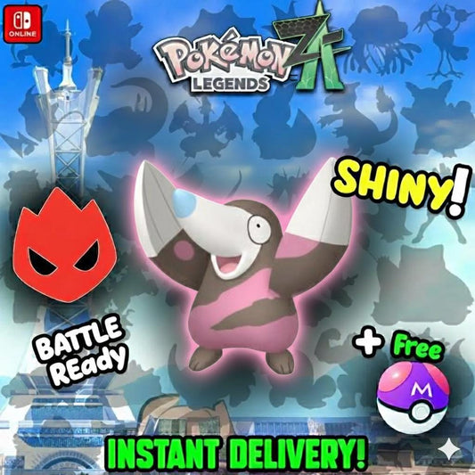 Shiny Alpha Drilbur Pokémon Legends ZA 6IV Competitive Battle Ready - Pokémon Legends: Z-A digital Pokémon trade by