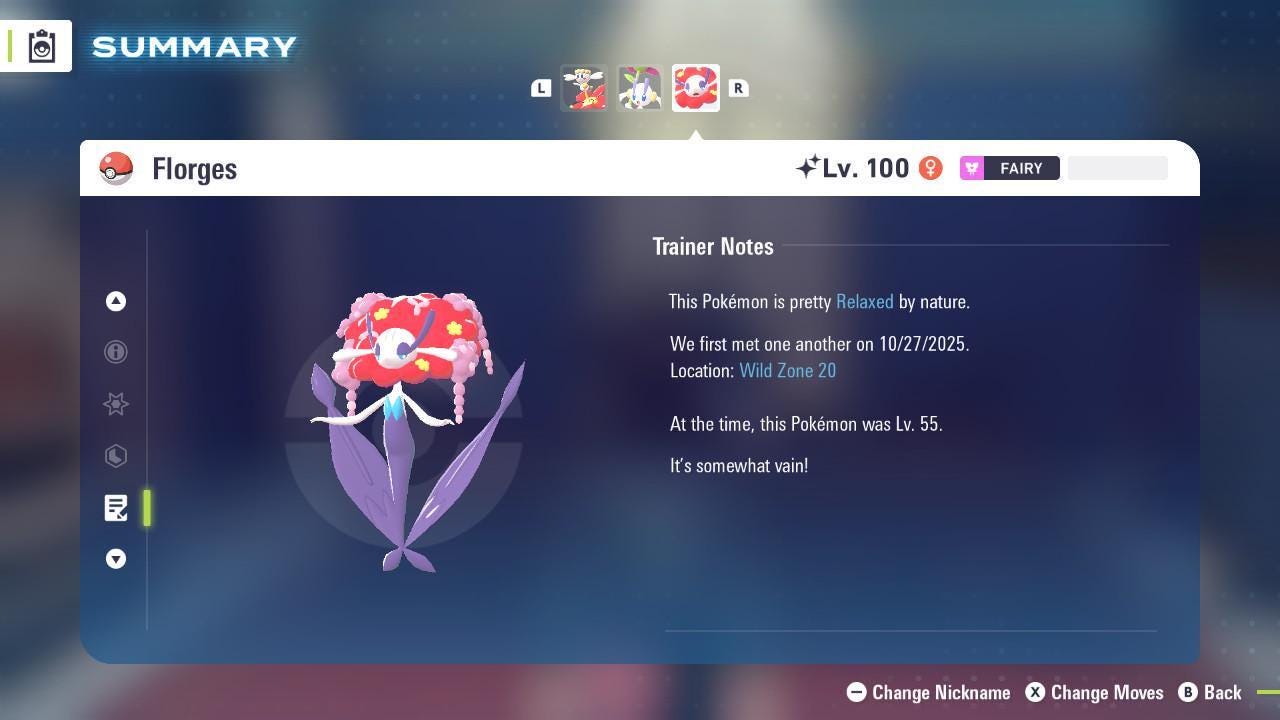 Shiny Red FLORGES Pokémon Legends ZA 6IV Competitive Battle Ready - Pokémon Legends: Z-A digital Pokémon trade image 4