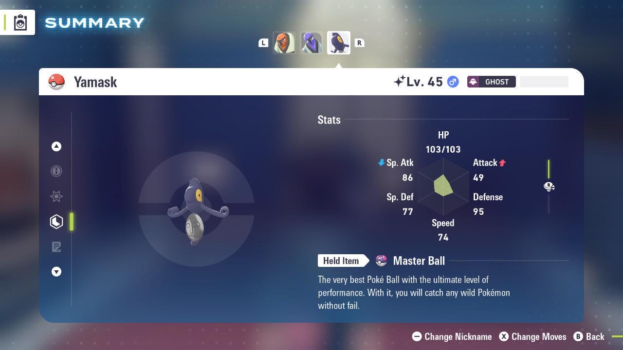 Shiny Yamask Pokemon Legends ZA Mega Dimension DLC 6IV Competitive Battle Ready - Pokémon Legends: Z-A digital Pokémon trade