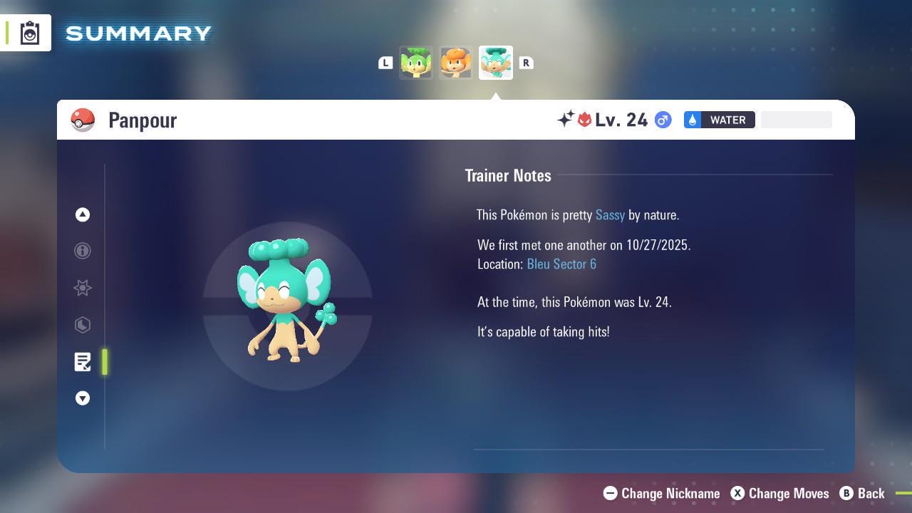 Shiny Alpha Panpour Pokémon Legends ZA 6IV Competitive Battle Ready - Pokémon Legends: Z-A digital Pokémon trade image 4
