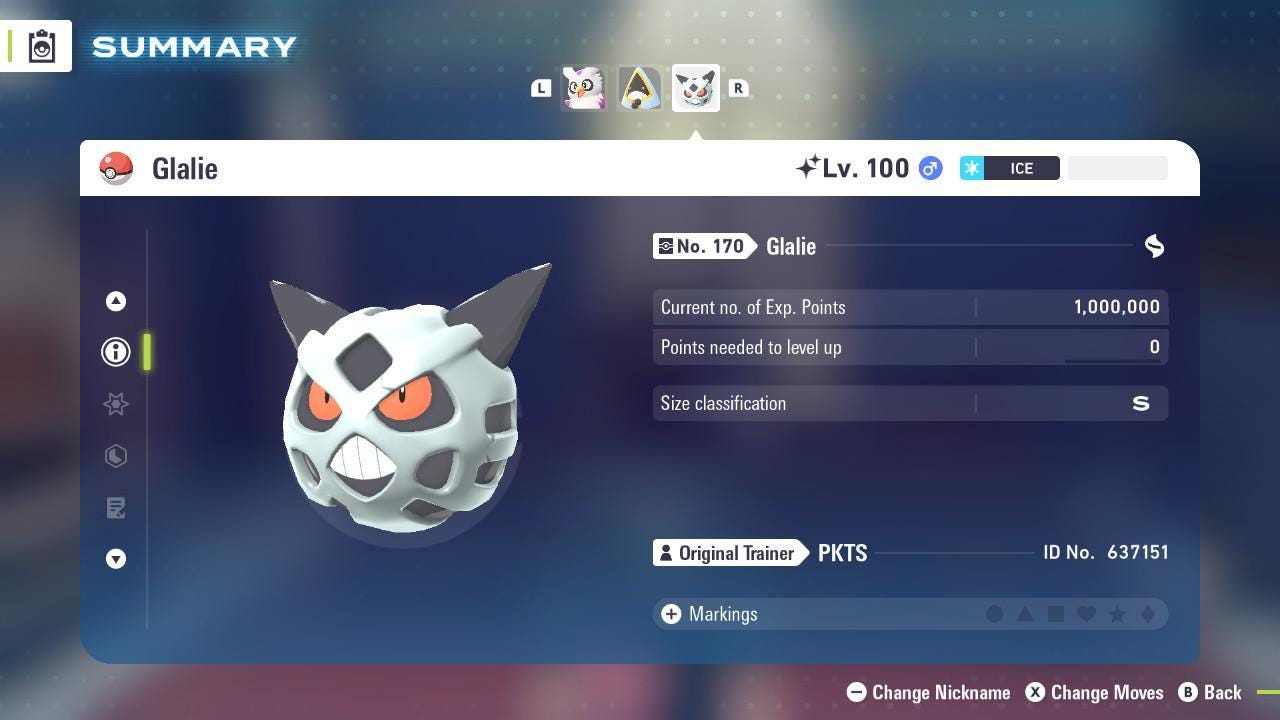 Shiny GLALIE Pokémon Legends ZA 6IV Competitive Battle Ready - Pokémon Legends: Z-A digital Pokémon trade image 2