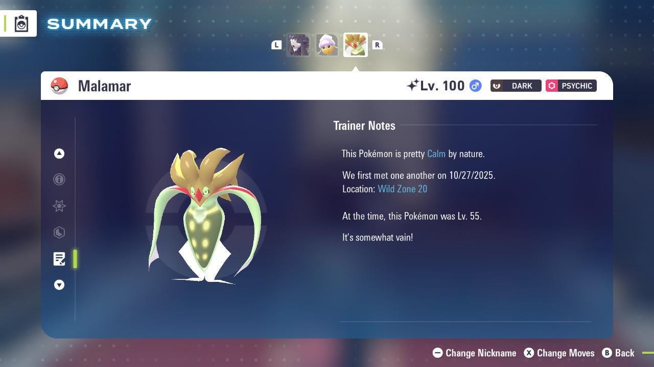 Shiny MALAMAR Pokémon Legends ZA 6IV Competitive Battle Ready - Pokémon Legends: Z-A digital Pokémon trade image 4