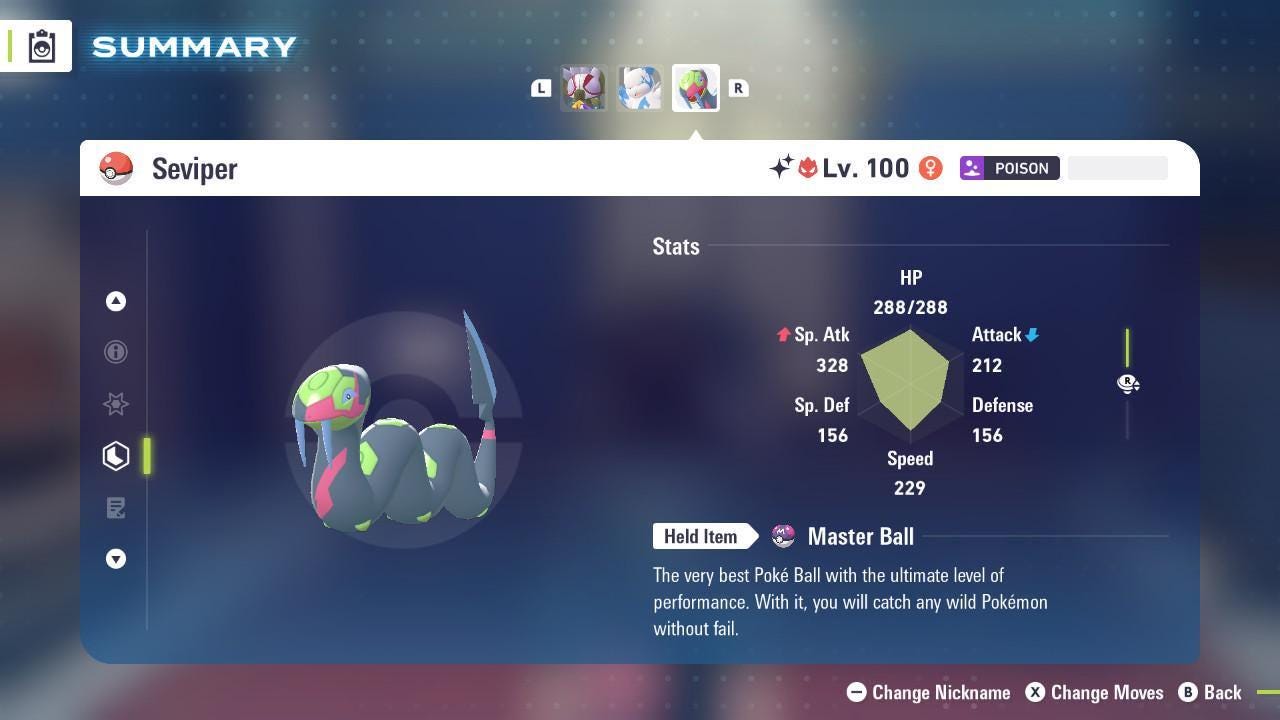 Shiny Alpha Seviper Pokemon Legends Za Mega Dimension DLC 6IV Competitive Battle - Pokémon Legends: Z-A digital Pokémon trade