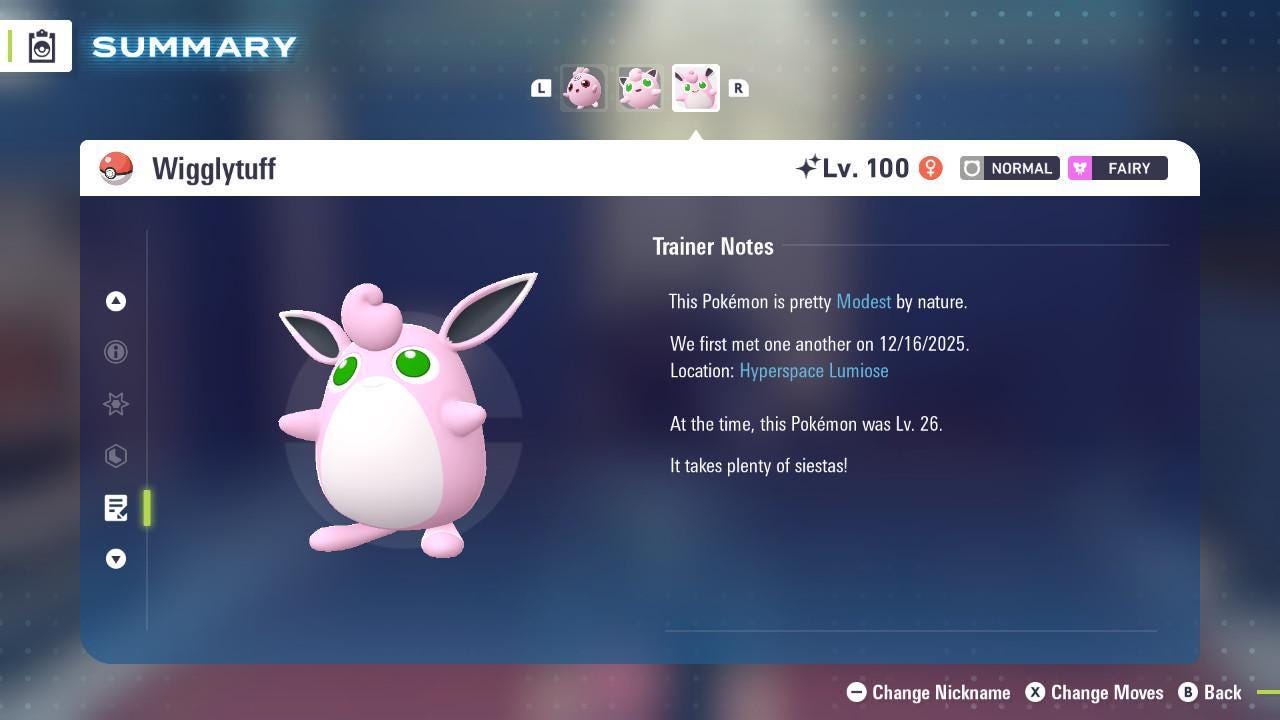 Shiny Wigglytuff Pokemon Legends ZA Mega Dimension DLC 6IV Competitive Battle - Pokémon Legends: Z-A digital Pokémon trade