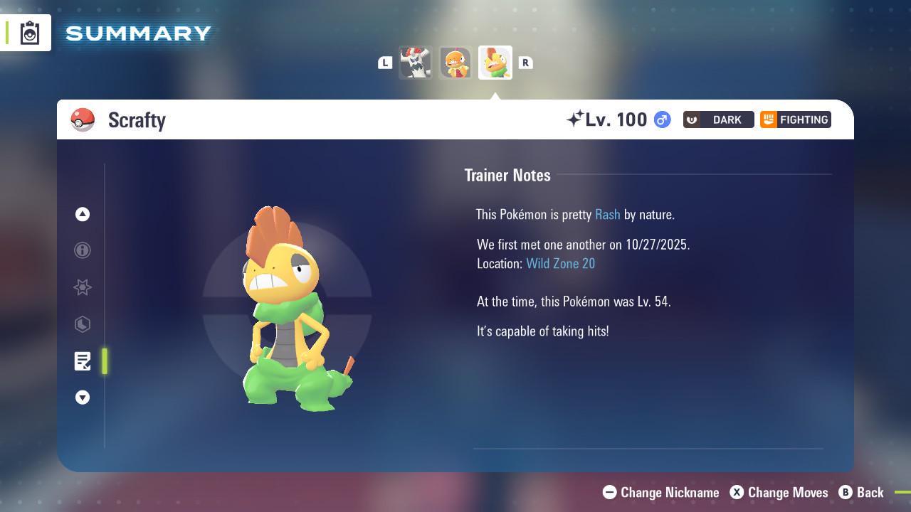 Shiny SCRAFTY Pokémon Legends ZA 6IV Competitive Battle Ready - Pokémon Legends: Z-A digital Pokémon trade image 4