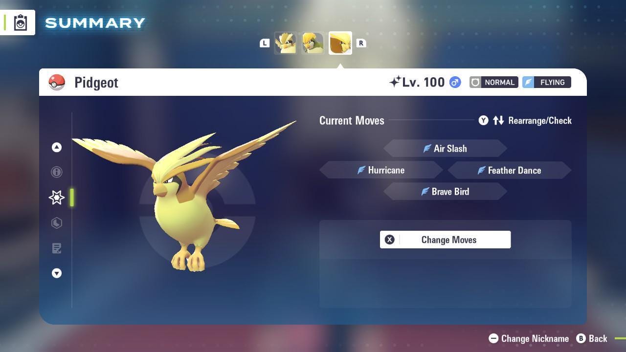 Shiny PIDGEOT Pokémon Legends ZA 6IV Competitive Battle Ready - Pokémon Legends: Z-A digital Pokémon trade image 3