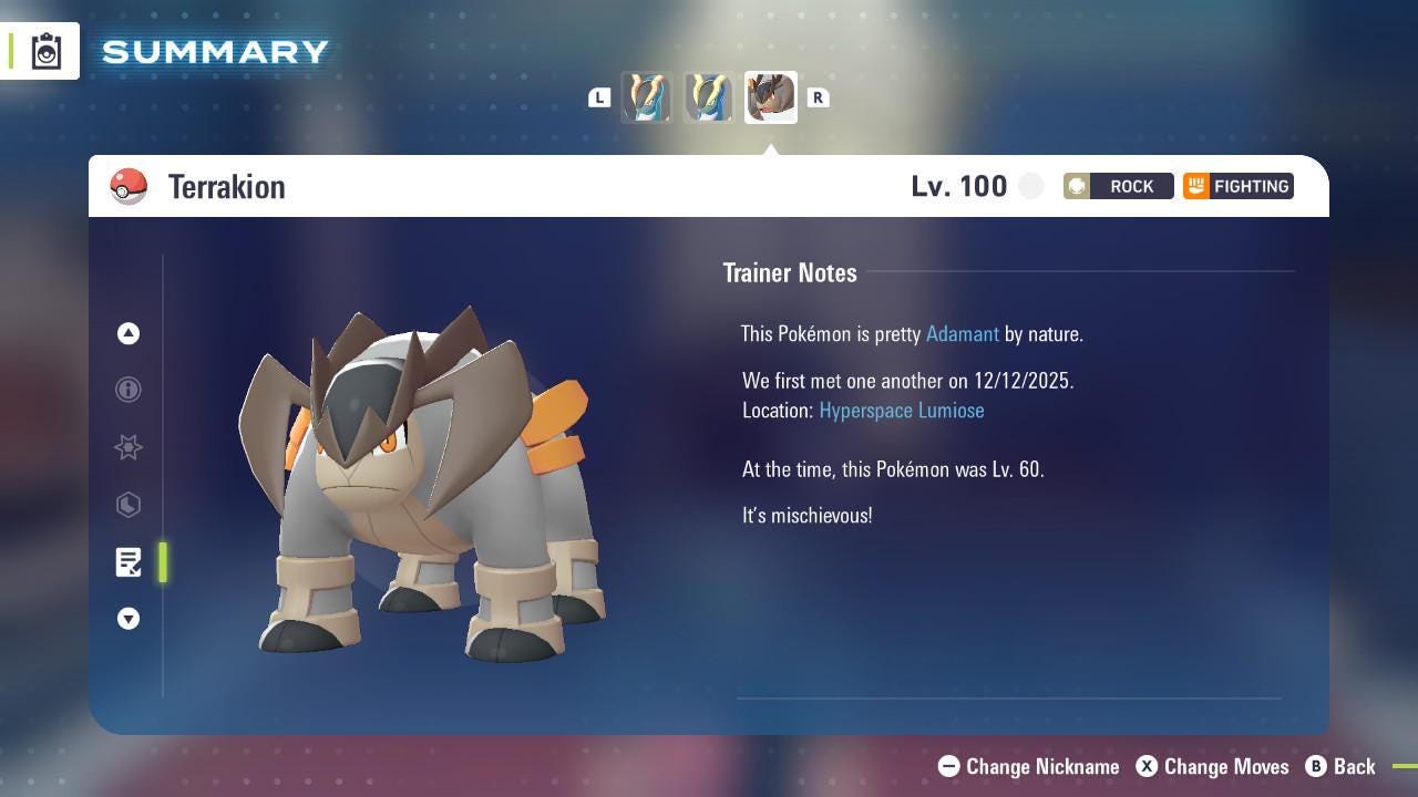 Shiny Terrakion Pokemon Legends ZA Mega Dimension DLC Pokemon Legends Za Mega - Pokémon Legends: Z-A digital Pokémon trade
