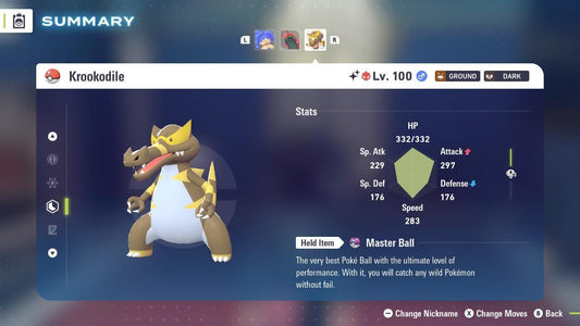 Shiny Alpha Krookodile Pokémon Legends ZA 6IV Competitive Battle Ready - Pokémon Legends: Z-A digital Pokémon trade by