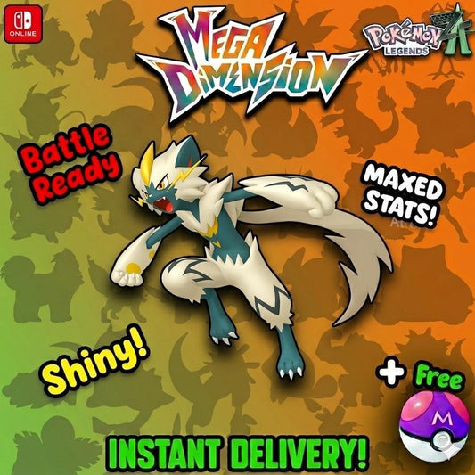 Shiny Zeraora Pokemon Legends Za Mega Dimension DLC 6IV Competitive Battle Ready - Pokémon Legends: Z-A digital Pokémon trade
