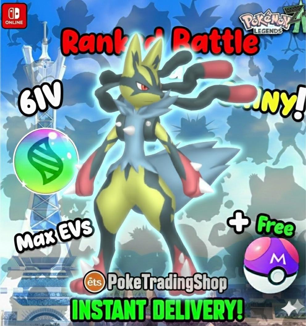 Pokemon LEGENDS ZA Alpha Shiny Lucario Mega Ready Lumiose City KALOS Region Aura - Pokémon Legends: Z-A digital Pokémon trade