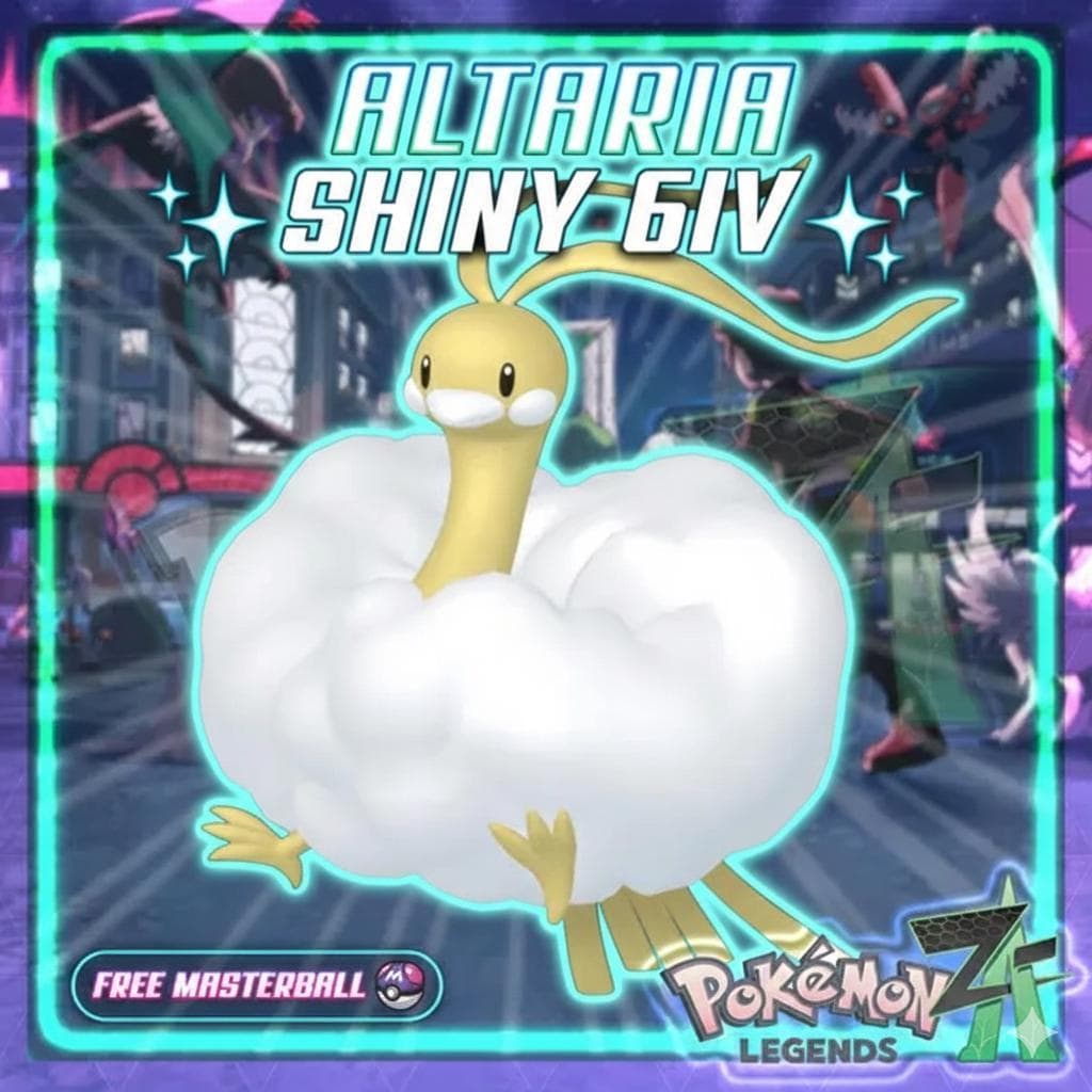 Shiny ALTARIA Pokémon Legends ZA 6IV Competitive Battle Ready - Pokémon Legends: Z-A digital Pokémon trade by PokeTradingShop