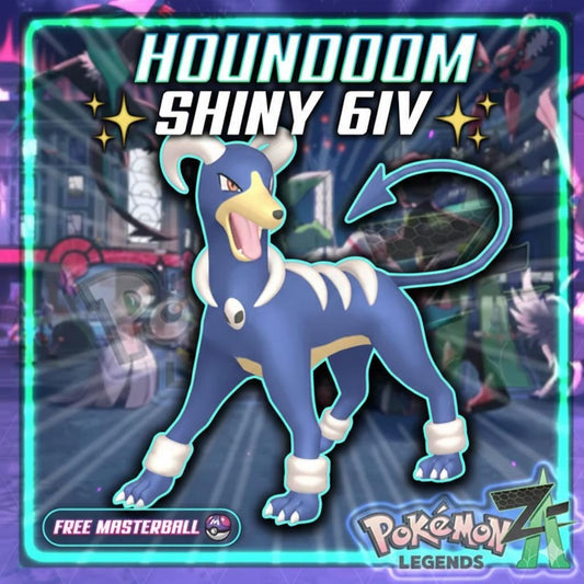 Shiny HOUNDOOM Pokémon Legends ZA 6IV Competitive Battle Ready - Pokémon Legends: Z-A digital Pokémon trade by