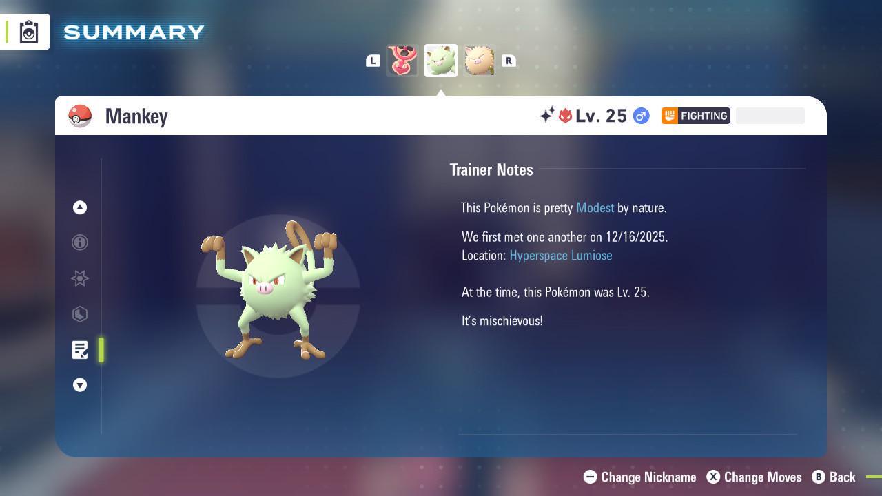 Shiny Alpha Mankey Pokemon Legends Za Mega Dimension DLC 6IV Competitive Battle - Pokémon Legends: Z-A digital Pokémon trade