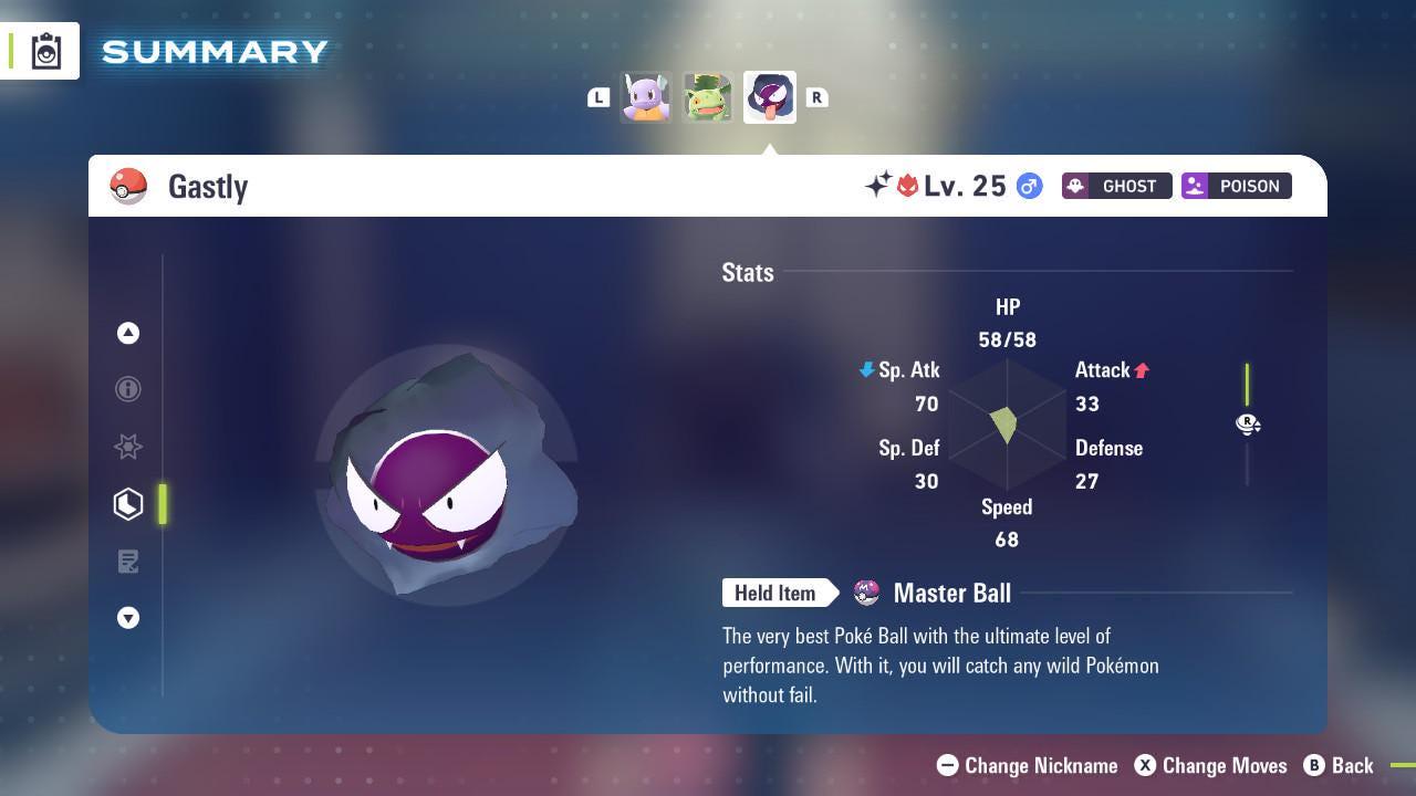 Shiny Alpha Gastly Pokémon Legends ZA 6IV Competitive Battle Ready - Pokémon Legends: Z-A digital Pokémon trade by