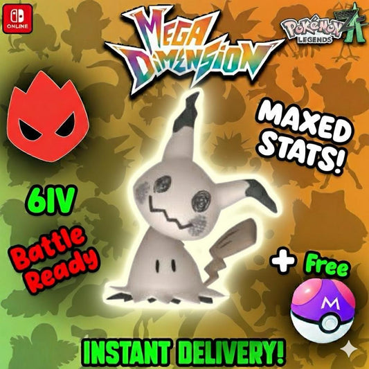 Alpha Mimikyu Shiny 6IV Pokemon Legends ZA Mega Dimension DLC Pokemon Legends Za - Pokémon Legends: Z-A digital Pokémon trade
