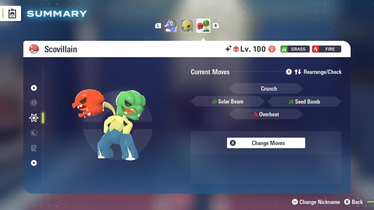 Shiny Alpha Scovillain 6IV Competitive Battle Ready - Pokémon Legends: Z-A digital Pokémon trade image 4
