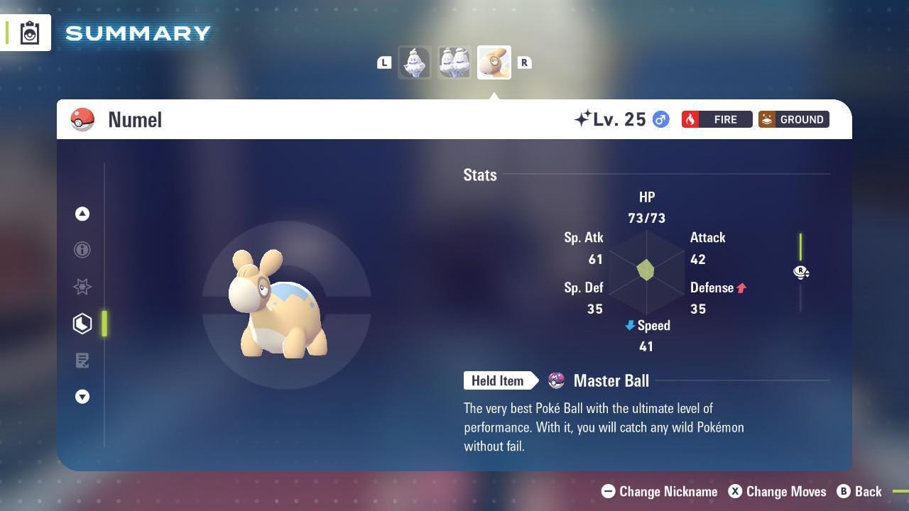 Shiny NUMEL Pokémon Legends ZA 6IV Competitive Battle Ready - Pokémon Legends: Z-A digital Pokémon trade by PokeTradingShop