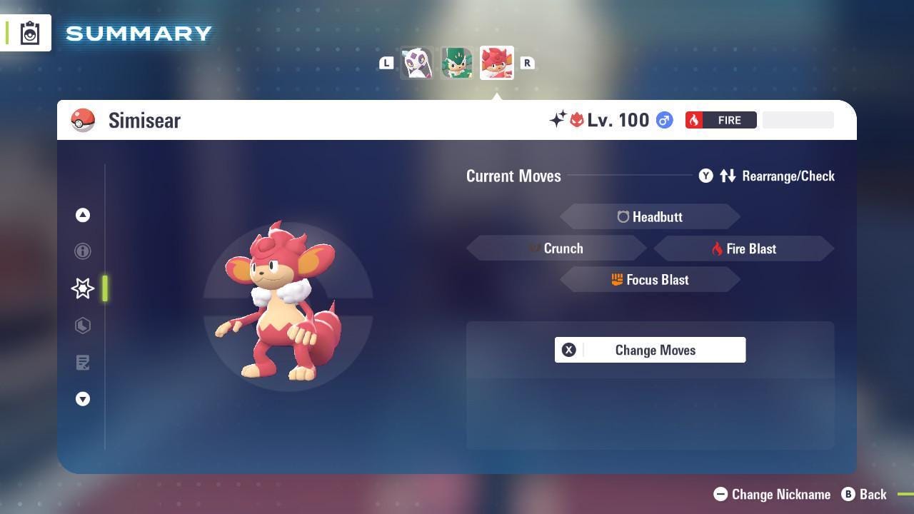 Shiny Alpha Simisear Pokémon Legends ZA 6IV Competitive Battle Ready - Pokémon Legends: Z-A digital Pokémon trade image 3