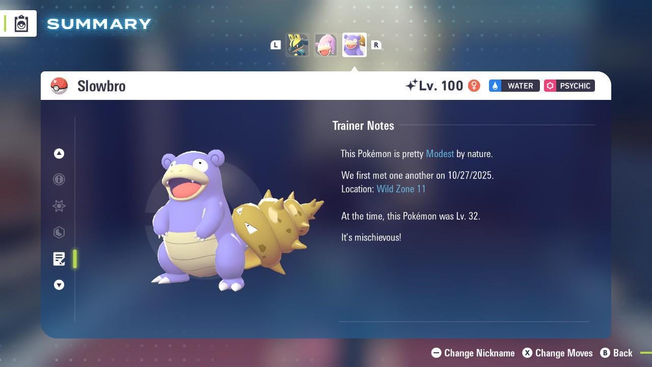 Shiny SLOWBRO Pokémon Legends ZA 6IV Competitive Battle Ready - Pokémon Legends: Z-A digital Pokémon trade image 4