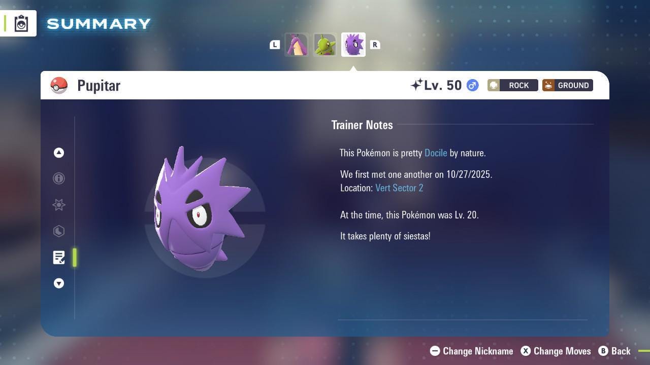 Shiny PUPITAR Pokémon Legends ZA 6IV Competitive Battle Ready - Pokémon Legends: Z-A digital Pokémon trade image 4