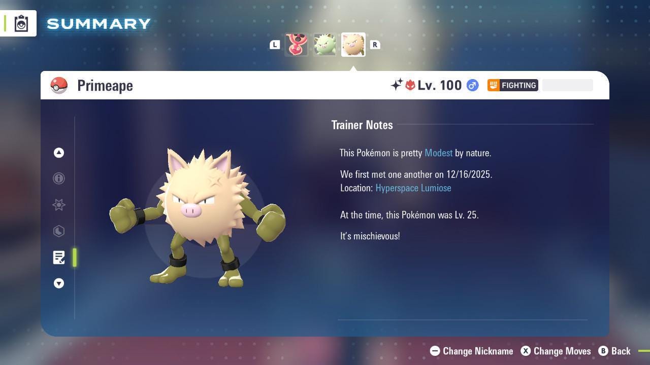 Shiny Alpha Primeape Pokemon Legends Za Mega Dimension DLC 6IV Competitive Battle - Pokémon Legends: Z-A digital Pokémon