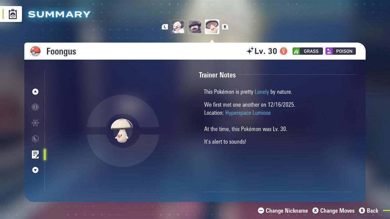 Shiny Foongus Pokemon Legends ZA Mega Dimension DLC 6IV Competitive Battle Ready - Pokémon Legends: Z-A digital Pokémon trade